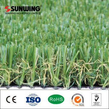 plastic artificial grass with flower for balcony landscaping